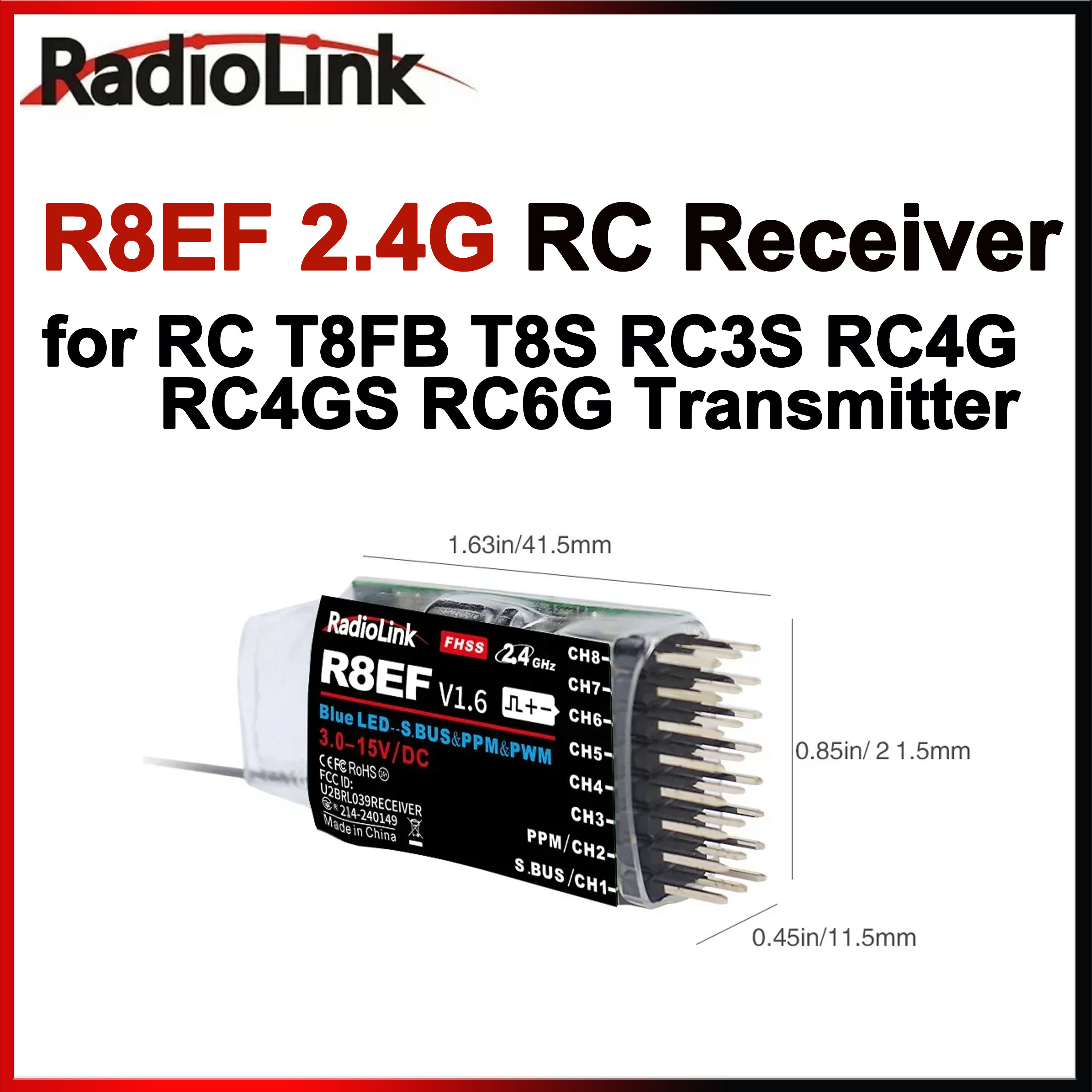 Radiolink R8EF Receiver 2.4G 8 - огляд і ціна Receiver Sbus 8Ch