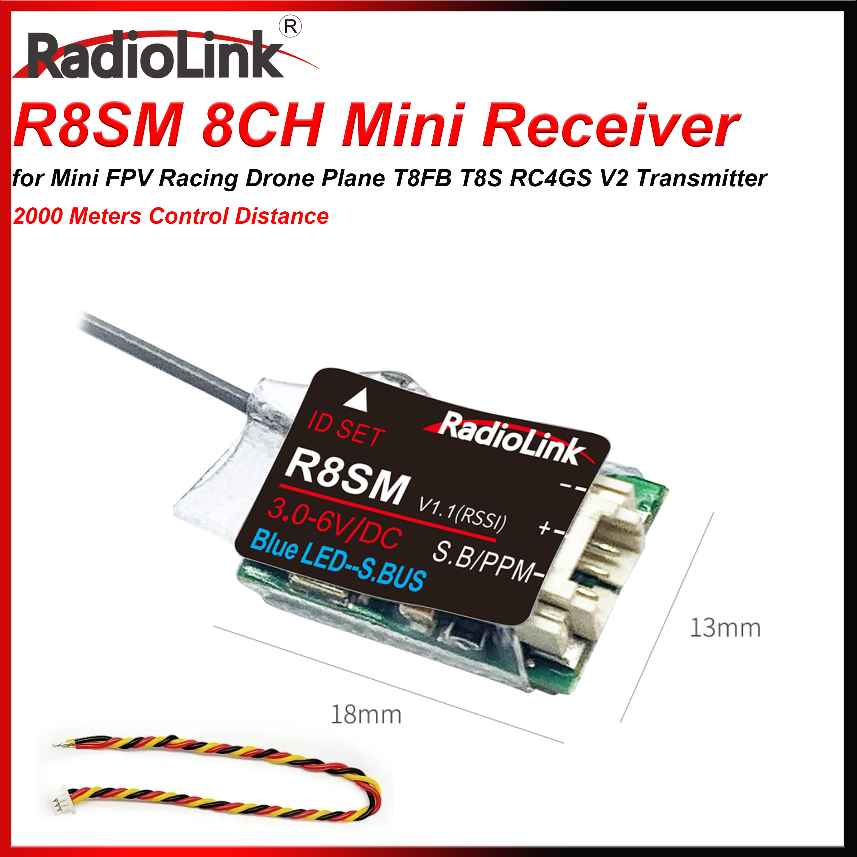 Radiolink R8SM 8 Channels 2.4G - огляд і ціна Receiver Sbus 8Ch