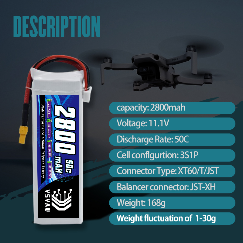 VSVAW 3S 2800mAh Lipo Battery  - огляд і ціна Rc Hobby Model