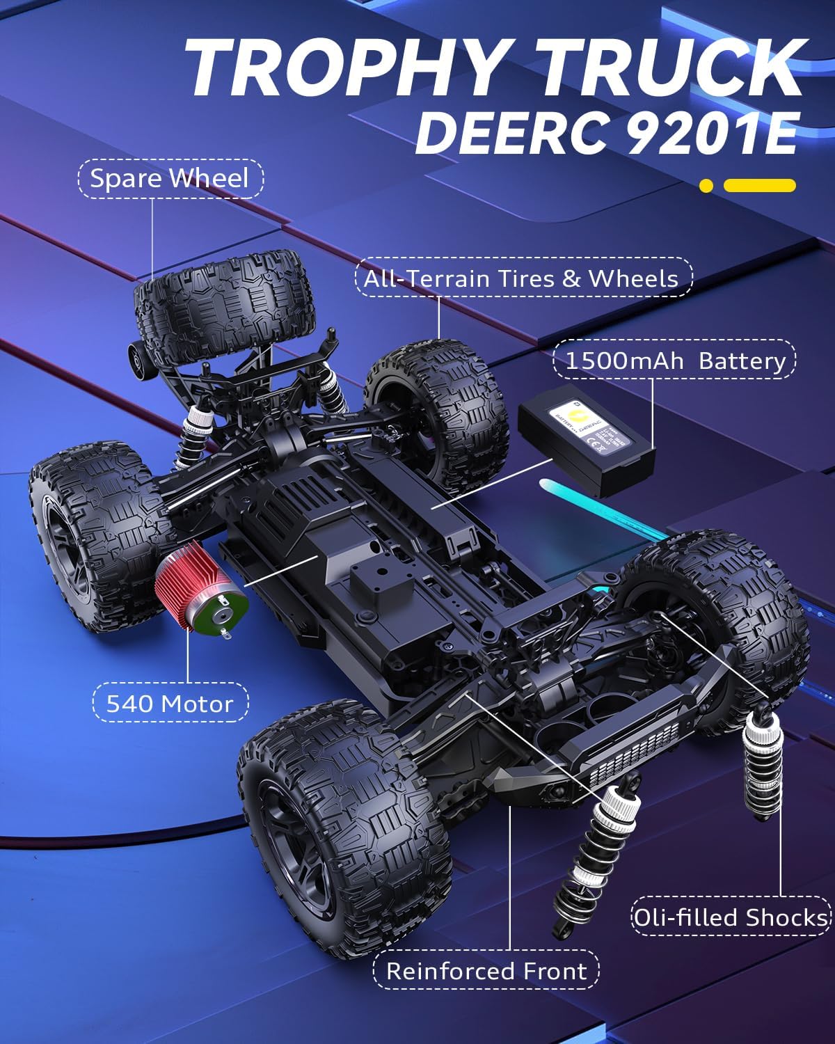 DEERC 9201E 1:10 Large Remote  - огляд і ціна Rc Hobby Grade