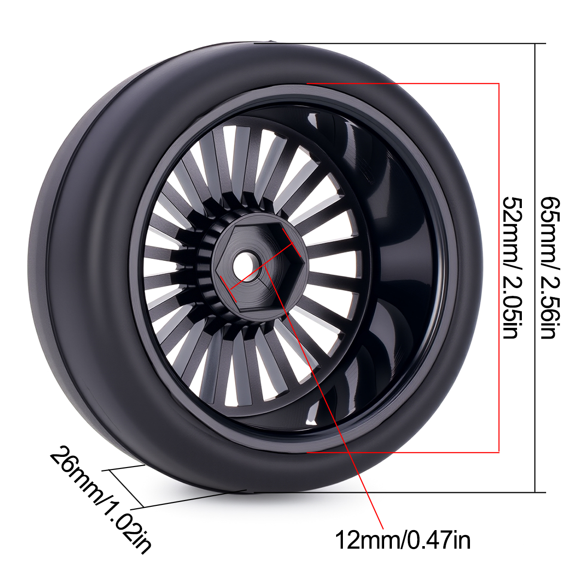 Pre-Glued RC Wheels Tires Set  - огляд і ціна Rc Hobby Model