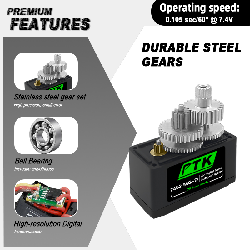 PTK 7452 MG-D 9g Digital Servo - огляд і ціна Rc Hobby Grade